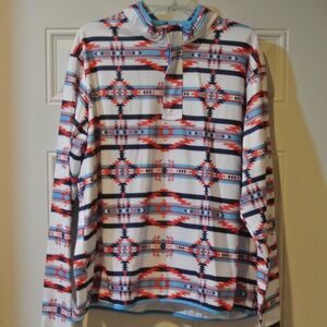 MENS 2X AZTEC 1/4 ZIP PULLOVER